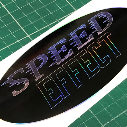 SPEED EFFECT OVAL HOLOGRAPHIC SLAP STICKER