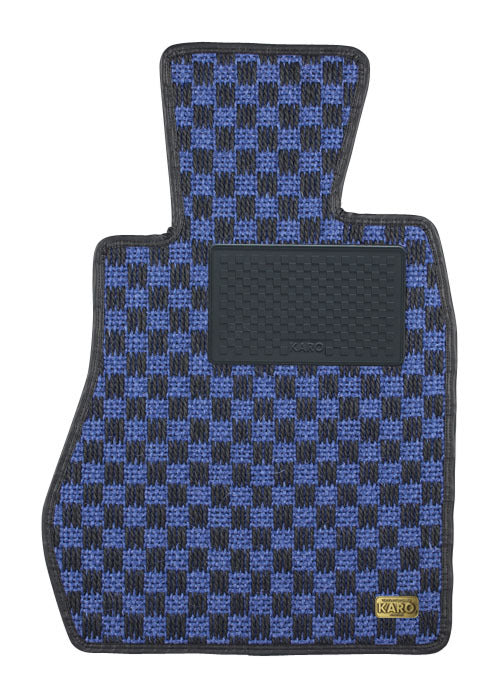 KARO SISAL FLOOR MAT SET (BLUE/BLACK)