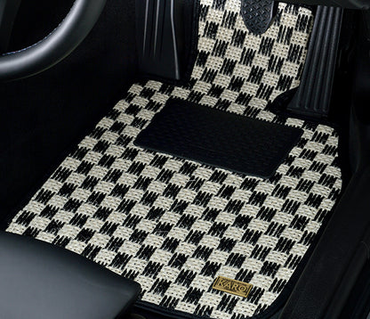 KARO SISAL FLOOR MAT SET (WHITE/BLACK)