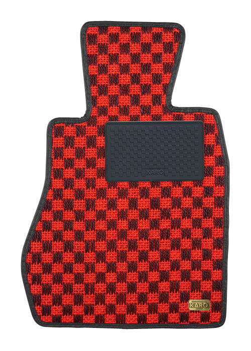 KARO SISAL FLOOR MAT SET (RED/BLACK)