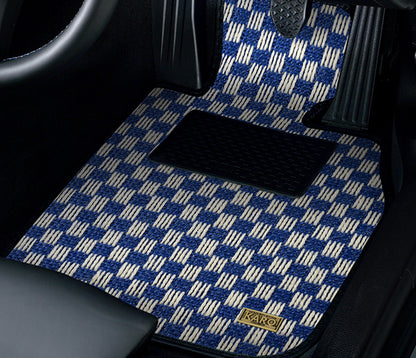 KARO SISAL FLOOR MAT SET (BLUE/WHITE)