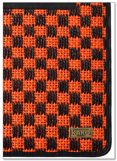 KARO SISAL FLOOR MAT SET (ORANGE/BLACK)