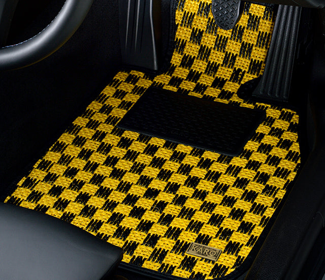 KARO SISAL FLOOR MAT SET (YELLOW/BLACK)