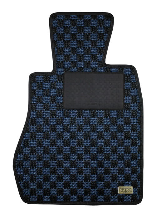 KARO SISAL FLOOR MAT SET (NAVY/BLACK)