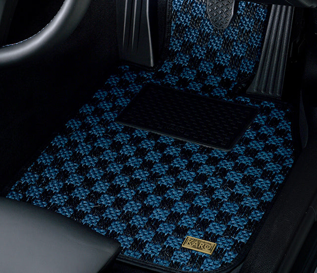 KARO SISAL FLOOR MAT SET (NAVY/BLACK)