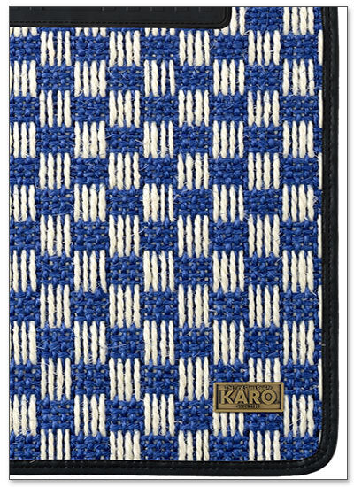 KARO SISAL FLOOR MAT SET (BLUE/WHITE)