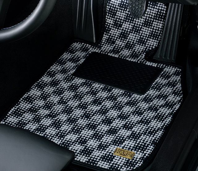 KARO FLAXY FLOOR MAT SET (BRILLIANT GRAY)