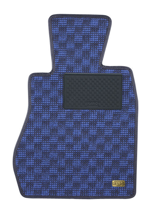 KARO FLAXY FLOOR MAT SET (BRILLIANT BLUE)