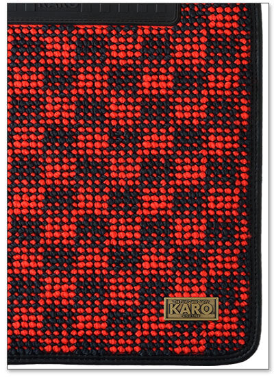 KARO FLAXY FLOOR MAT SET (BRILLIANT RED)