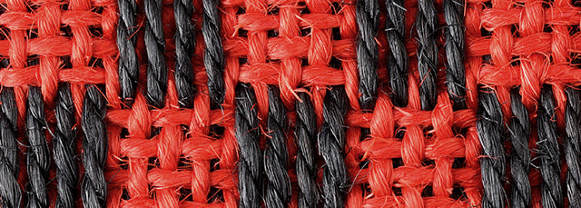 KARO SISAL FLOOR MAT SET (RED/BLACK)