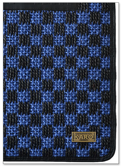 KARO SISAL FLOOR MAT SET (BLUE/BLACK)