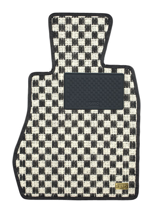 KARO SISAL FLOOR MAT SET (WHITE/BLACK)