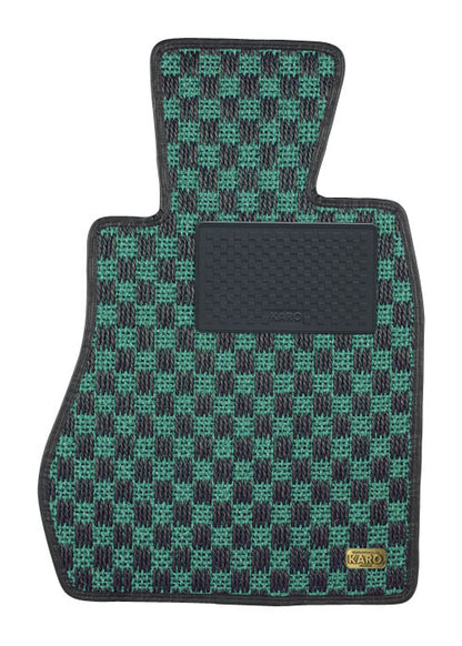 KARO SISAL FLOOR MAT SET (GREEN/BLACK)