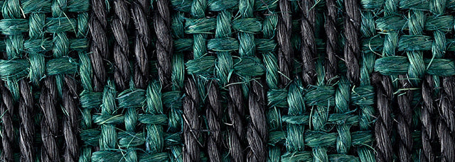 KARO SISAL FLOOR MAT SET (GREEN/BLACK)