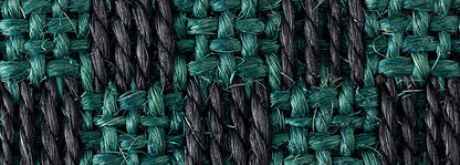 KARO SISAL FLOOR MAT SET (GREEN/BLACK)