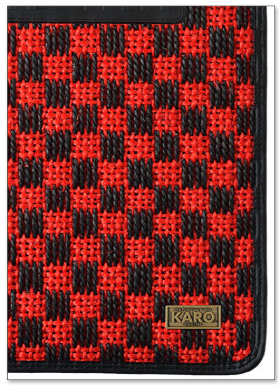 KARO SISAL FLOOR MAT SET (RED/BLACK)