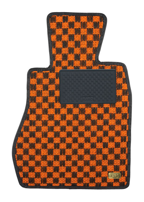 KARO SISAL FLOOR MAT SET (ORANGE/BLACK)