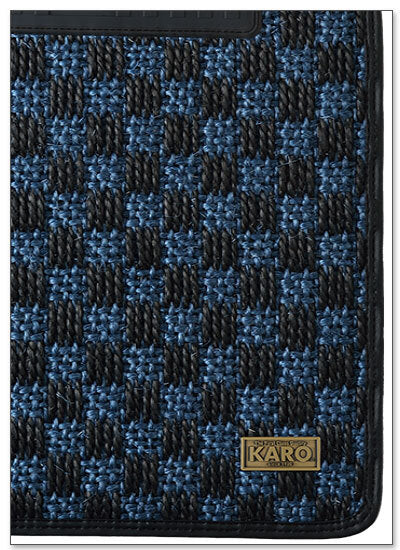 KARO SISAL FLOOR MAT SET (NAVY/BLACK)