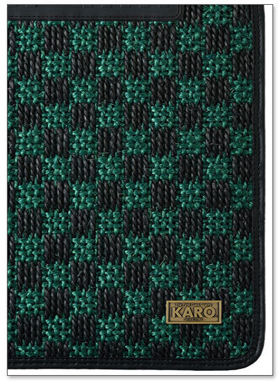 KARO SISAL FLOOR MAT SET (GREEN/BLACK)