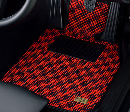 KARO FLAXY FLOOR MAT SET (BRILLIANT RED)