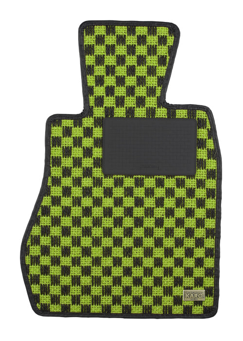 KARO SISAL FLOOR MAT SET (LIME/BLACK)