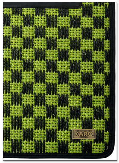 KARO SISAL FLOOR MAT SET (LIME/BLACK)