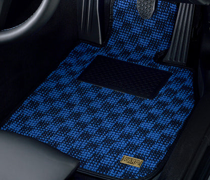 KARO FLAXY FLOOR MAT SET (BRILLIANT BLUE)