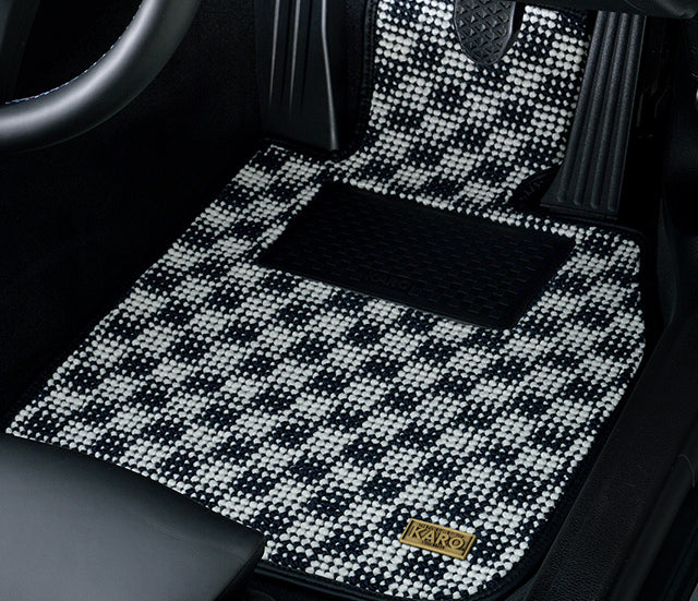 KARO FLAXY FLOOR MAT SET (BRILLIANT WHITE)