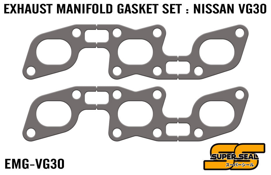 SUPER SEAL GRAPHITE LAMINATED EXHAUST MANIFOLD GASKET SET : NISSAN VG30