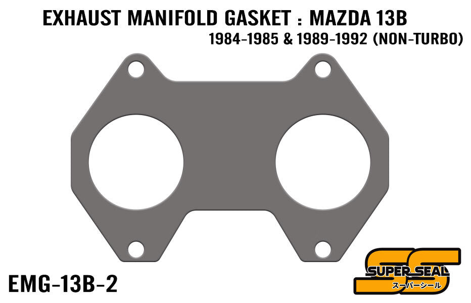 SUPER SEAL GRAPHITE LAMINATED EXHAUST MANIFOLD GASKET : MAZDA 13B (1984-1985 / 1989-1992 NON-TURBO)