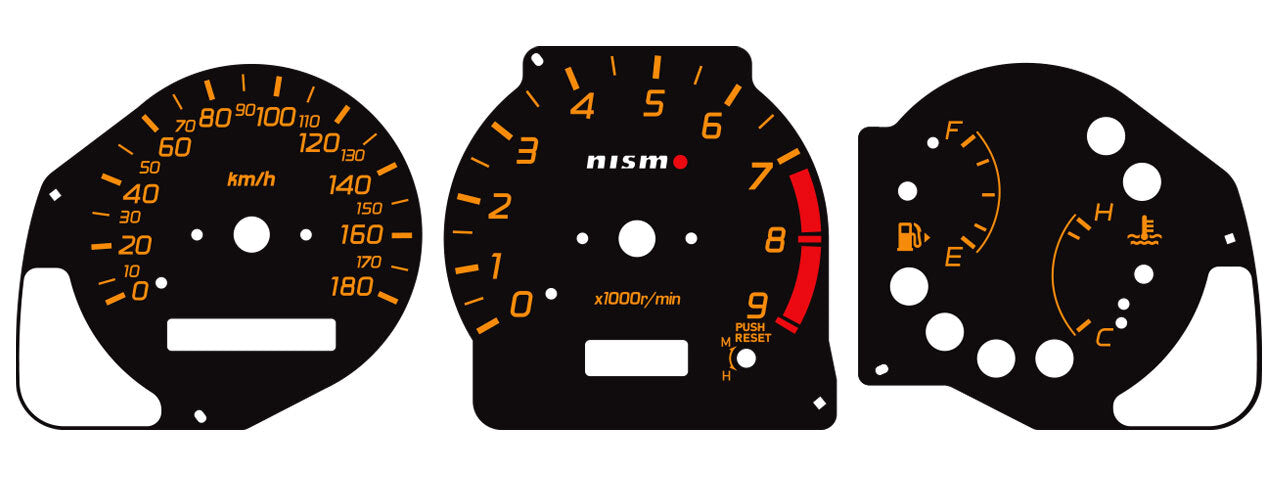 INSTRUMENTATION OVERLAY SET : NISSAN SILVIA (S15) (NISMO INSPIRED) - 180KM VERSION