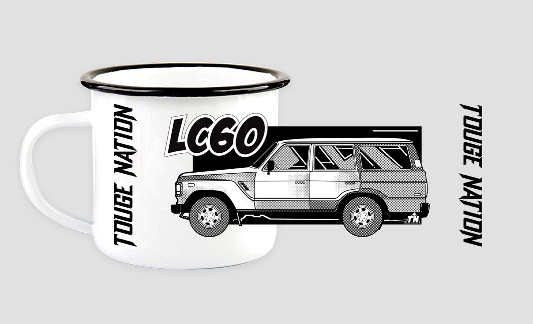 TOUGE NATION ENAMEL STEEL COFFEE MUG : TOYOTA LAND CRUISER 60-SERIES